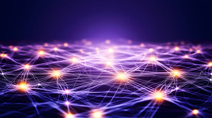 Poster - Abstract Network Technology Design With Glowing Connections