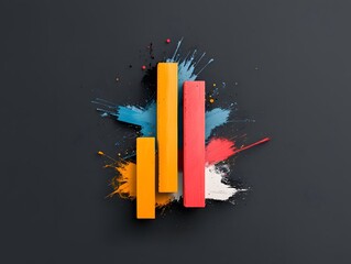 Poster - impactful data dashboards rendered in dramatic chalk strokes on a textured blackboard abstract bar g