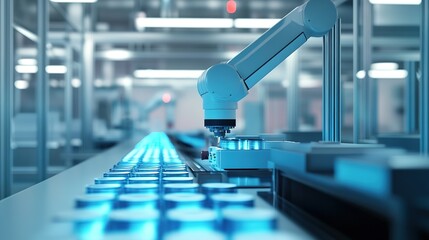 Poster - AI-powered quality control system inspecting products with high precision.