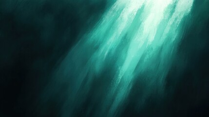 Poster - Abstract depiction of illuminated light rays descending through darkness