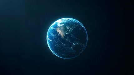 Poster - Digital Representation Of Earth With Blue Light