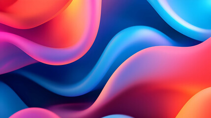 Aufkleber - Vibrant Abstract Background with Colorful Fluid Waves