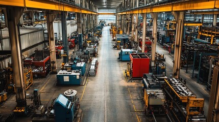 Poster - A well-organized factory floor maximizing efficiency and output.