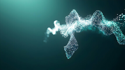 Poster - Abstract Teal And White Glowing Dot Design