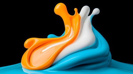 Aufkleber - Vibrant Paint Splashes in Blue Orange and White