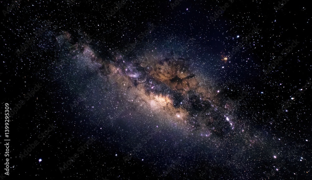 Stunning view of the Milky Way galaxy with countless stars in a clear ...