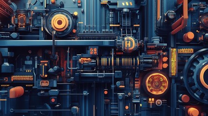 Poster - Engineers testing AI-optimized industrial automation for peak performance.