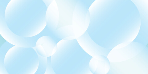 Poster - Minimalist banner background, pastel colorful, Light Blue gradations. Circle effect style geometric, abstract background. Vector Illustration