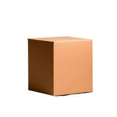 Poster - Lone cardboard box with shadow and detailed corrugated texture in a plain modern minimalist warehouse or studio setting  3D rendering with matte finish and nondescript background