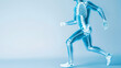 © ธีรเชษฐ์ ชิณวงศ์ - transparent human skeleton running in dynamic pose, showcasing skeletal structure and movement