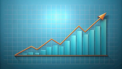 Poster - Smooth Upward Financial Graph with Positive Trend and Growth Arrow