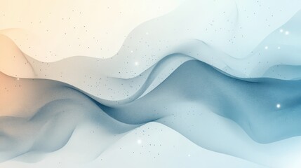 Poster - An abstract design featuring flowing waves in soft shades of blue and white, creating a serene and calming visual effect.