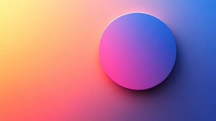 Poster - a vibrant gradient background featuring a circular shape, blending colors from orange to blue, creat