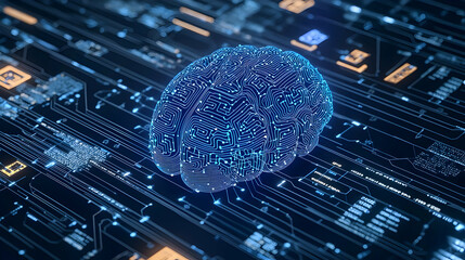 Poster - Digital Brain On Circuit Board
