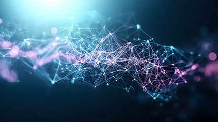 Poster - Abstract Digital Network Design With Glowing Lines And Shapes