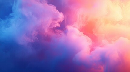 Poster - a vibrant abstract background featuring swirling clouds of pink, blue, and purple hues, creating a d