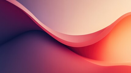 Poster - A smooth, abstract design featuring flowing curves and gradient colors, blending shades of pink, purple, and orange.