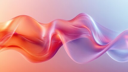 Poster - A flowing abstract design with soft waves of red and blue, creating a sense of movement and harmony in a digital landscape.