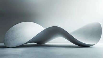 Poster - A smooth, sculptural piece with flowing curves, evoking a sense of movement and elegance in a minimalist setting.