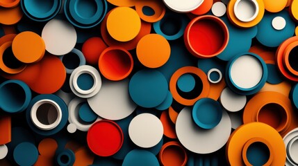 Poster - A vibrant composition of circular shapes in various colors, creating an eye-catching abstract design.