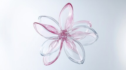 Poster - A beautiful translucent flower made of glass with pink accents