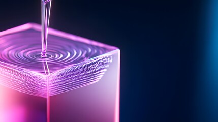 Poster - Liquid Dropping into a Transparent Cube with Concentric Circles