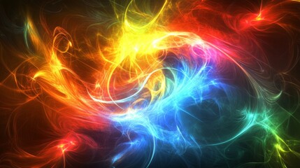 Leinwandbilder - A vibrant abstract background with swirling neon colors and smooth gradients, creating a dynamic and energetic visual effect for modern design.