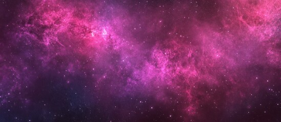 Poster - Celestial Symphony: A Vibrant Nebula of Pink and Purple Hues in Cosmic Space