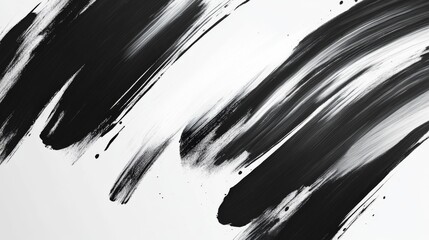Aufkleber - Minimalist abstract background with monochrome brush strokes, modern and clean design
