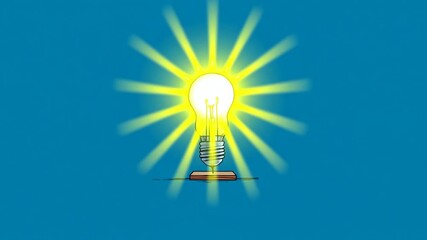 Poster - Bright Light Bulb Symbolizes Creative Ideas and Innovative Thinking Generative AI