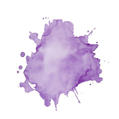 Poster - A vibrant purple watercolor stain on a transparent background highlighting artistic expression and creativity, purple watercolor stain on transparent background