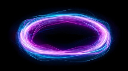 Fototapete - Abstract Light Ring in Blue and Purple