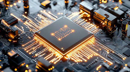 Poster - exploring advanced technology innovations global tech hub digital artwork futuristic environment clo