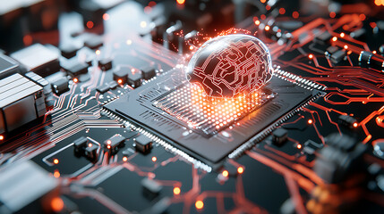 Poster - revolutionary circuit board technology in action high-tech lab digital art futuristic environment cl