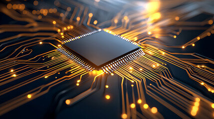 Poster - Innovative circuit design technology hub digital art high-tech environment macro view future concepts