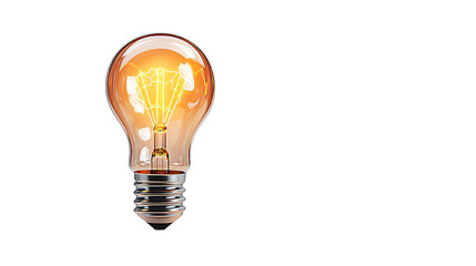 Aufkleber - A glowing light bulb on a white isolated background, symbolizing innovation and bright ideas.