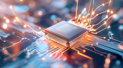Poster - Innovative chip technology revolutionizing computing digital lab technology visual futuristic environment close-up view conceptual insights