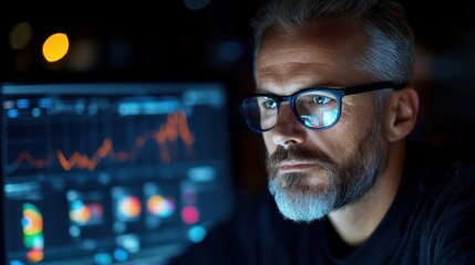 Poster - an analyst focused on extracting insights from data using advanced visualization tools, highlighted 