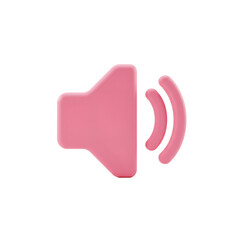 Poster - pink speaker icon with sound waves on transparent background