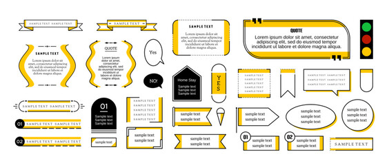 Poster - Modern Infographic Text Box and Label Set – Editable Yellow and Black Vector Elements