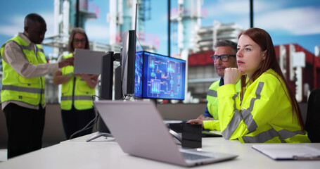 Fototapete - Diverse Oil And Gas Engineering Team