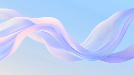 Leinwandbilder - Delicate flowing fabric against a pastel sky.  Soft, ethereal, and smooth curves of translucent material