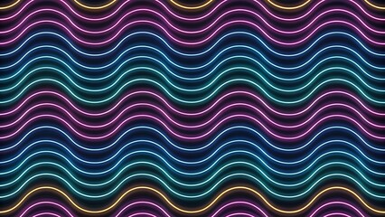 Poster - Neon wave pattern background