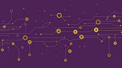 Aufkleber - Circuit board design with gold and purple elements