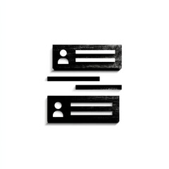 Aufkleber - User Interface Icon: Black and White Dialogue Box Showing Message Exchange