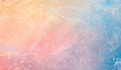 Wall Mural - A pastel rainbow gradient background with stars and sparkles