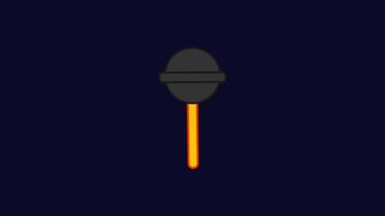 Poster - Animated black lollipop icon with glitch effect. Alpha channel
