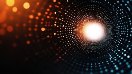 Fototapete - 75. A digital graphic of a white dot in the center of a black background