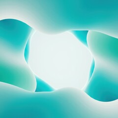 Poster - Abstract Teal and White Fluid Shapes Background Design Minimalist Modern Art Wallpaper