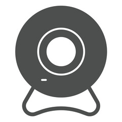 Fototapete - Web camera solid icon, remote work concept. Vector graphics. Video recording webcam, device sign on white background, glyph style icon for mobile or web design.